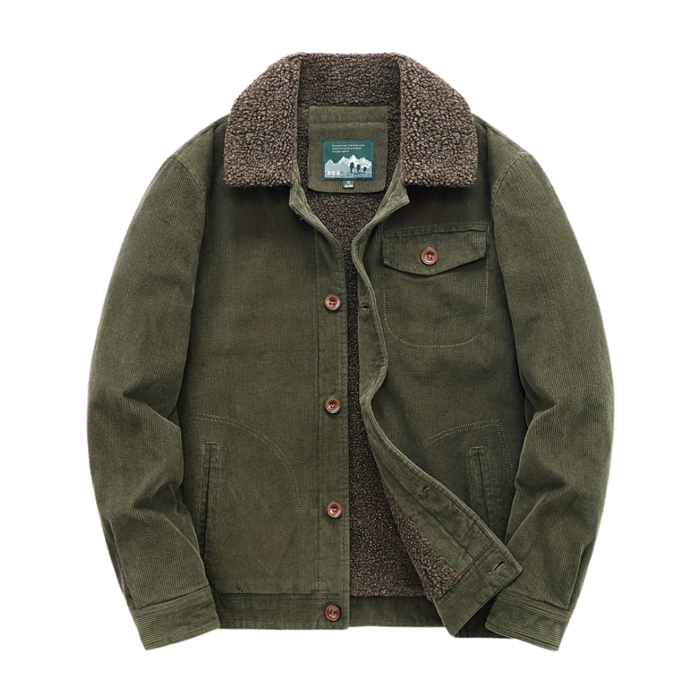 Lekki bawełniany płaszcz outdoorowy z kieszenią na piersi dla mężczyzn